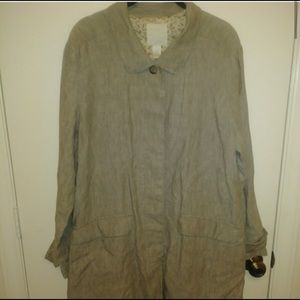 J. Jill linen button down jacket sage green